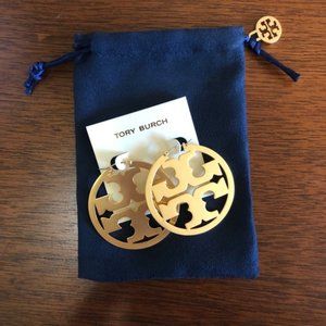 NIB Tory Burch Gold Miller Hoop Earrings
